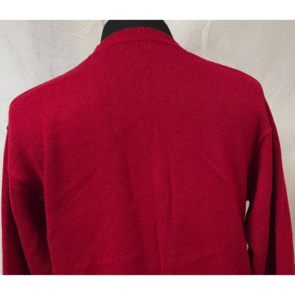 American Outpost Mens Red Nordic Holiday Snowflake Long Sleeve Sweater Size M - Picture 9 of 11